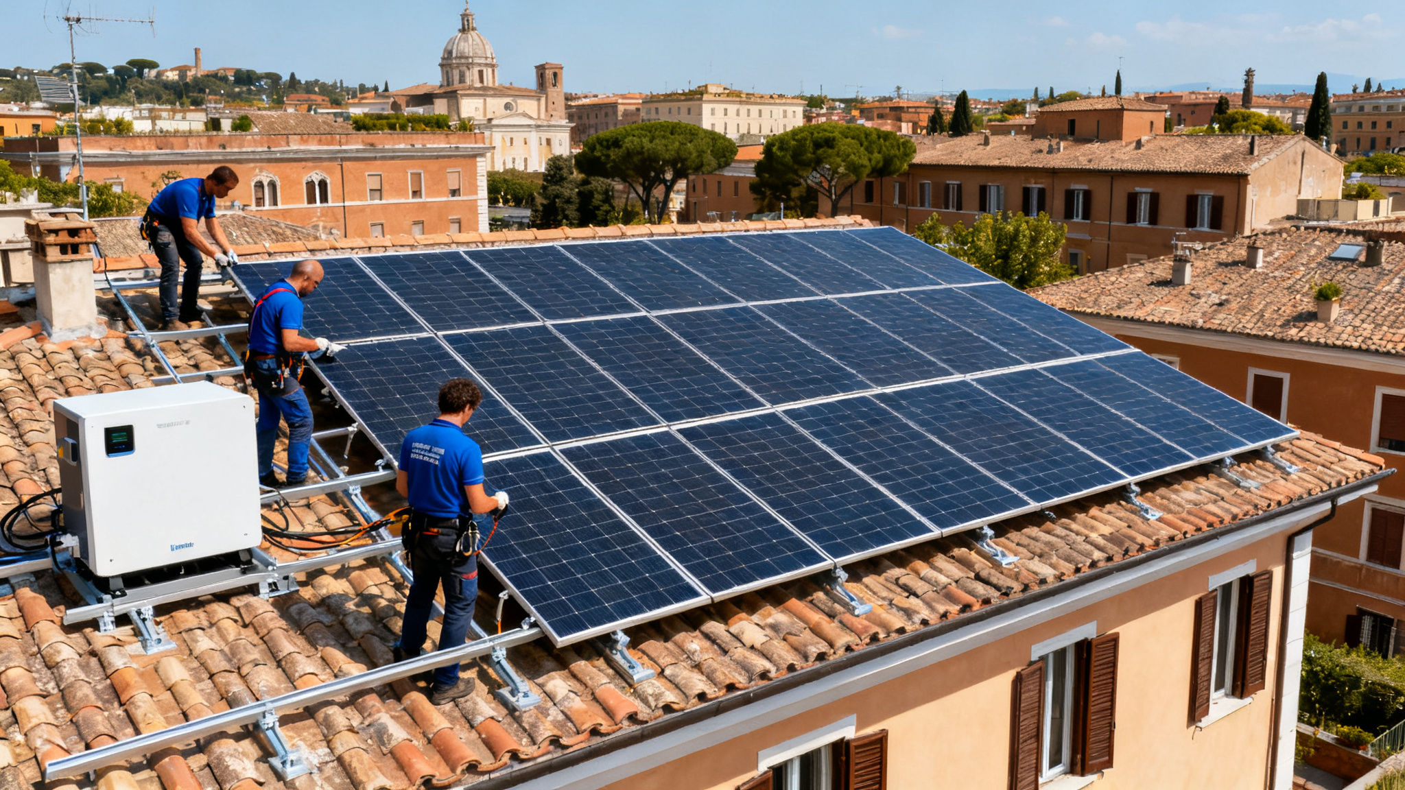 Fotovoltaico con Accumulo Battistini Roma - Installazione professionale su tetto residenziale