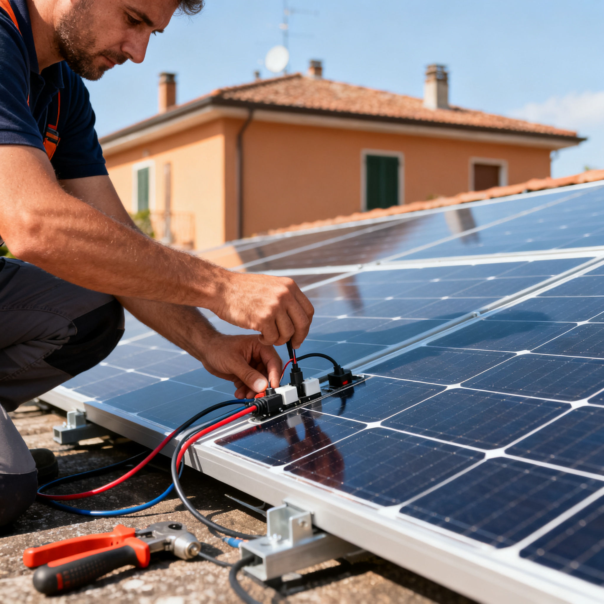 Miglior Impianto Fotovoltaico Torresina Roma - installazione in corso con tecnico professionista