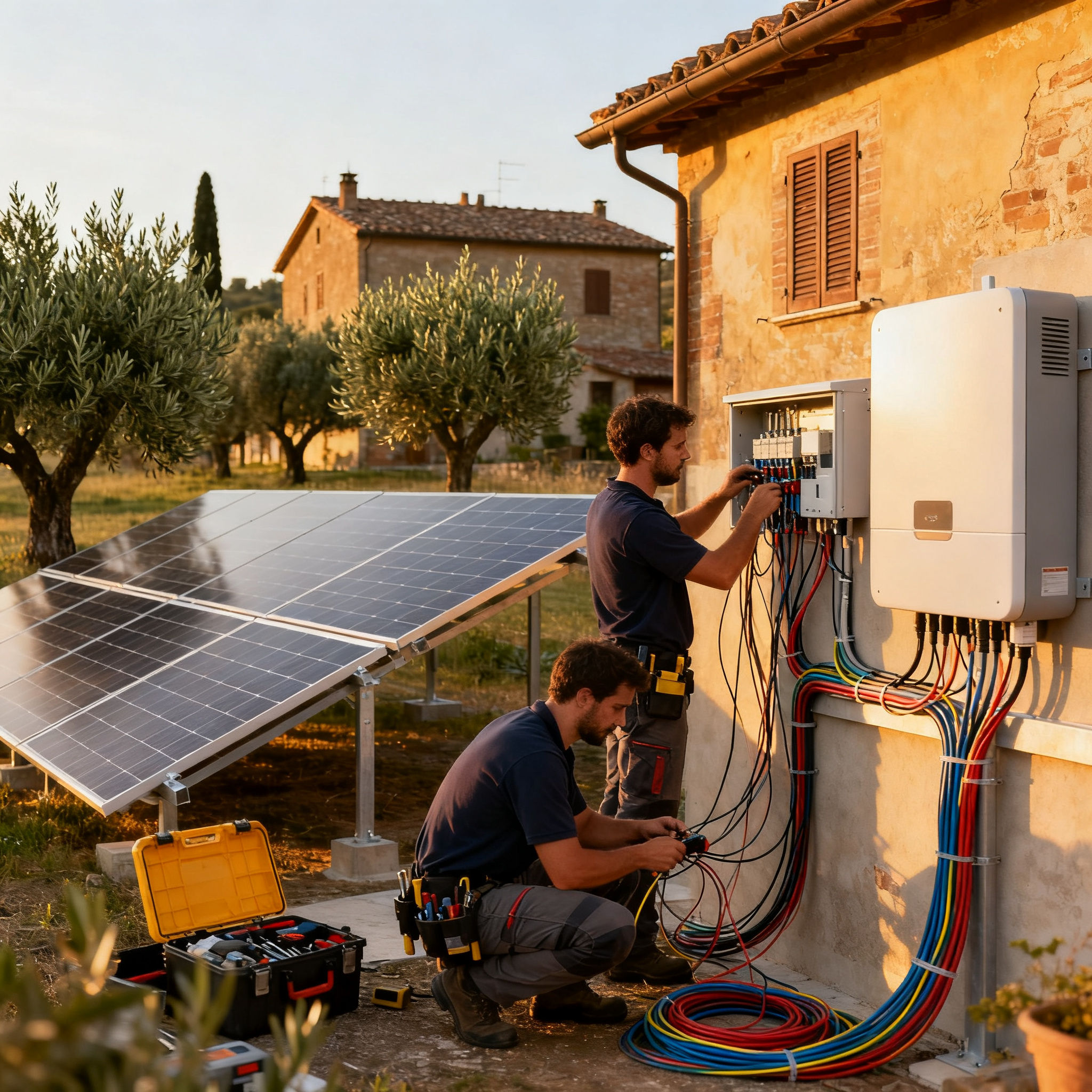Pannelli Solari Lanuvio - tecnici installeranno componenti fotovoltaici in contesto residenziale italiano