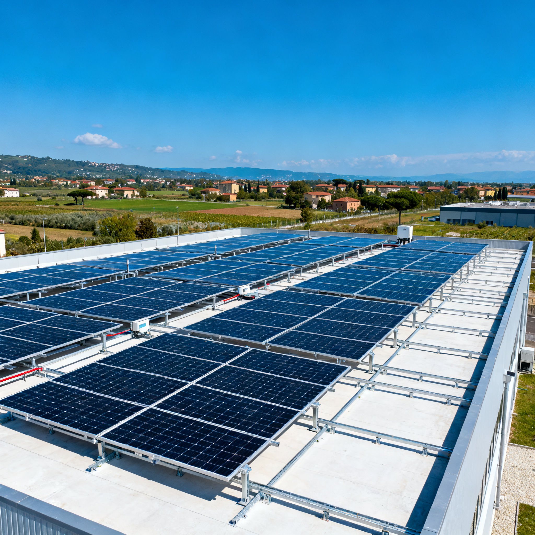 Pannelli solari Omo Roma - impianto fotovoltaico completo su edificio commerciale