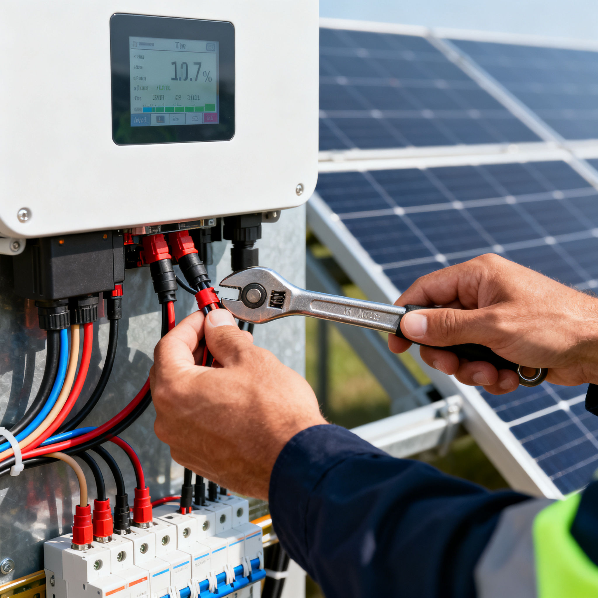 Fotovoltaico con Accumulo Campitelli Roma - Dettaglio cablaggio inverter ibrido
