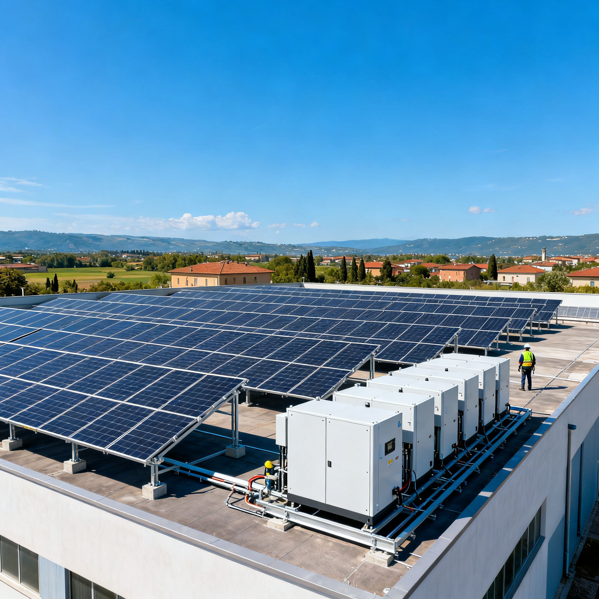 Fotovoltaico con Accumulo Casal De' Pazzi Roma - Impianto commerciale su tetto