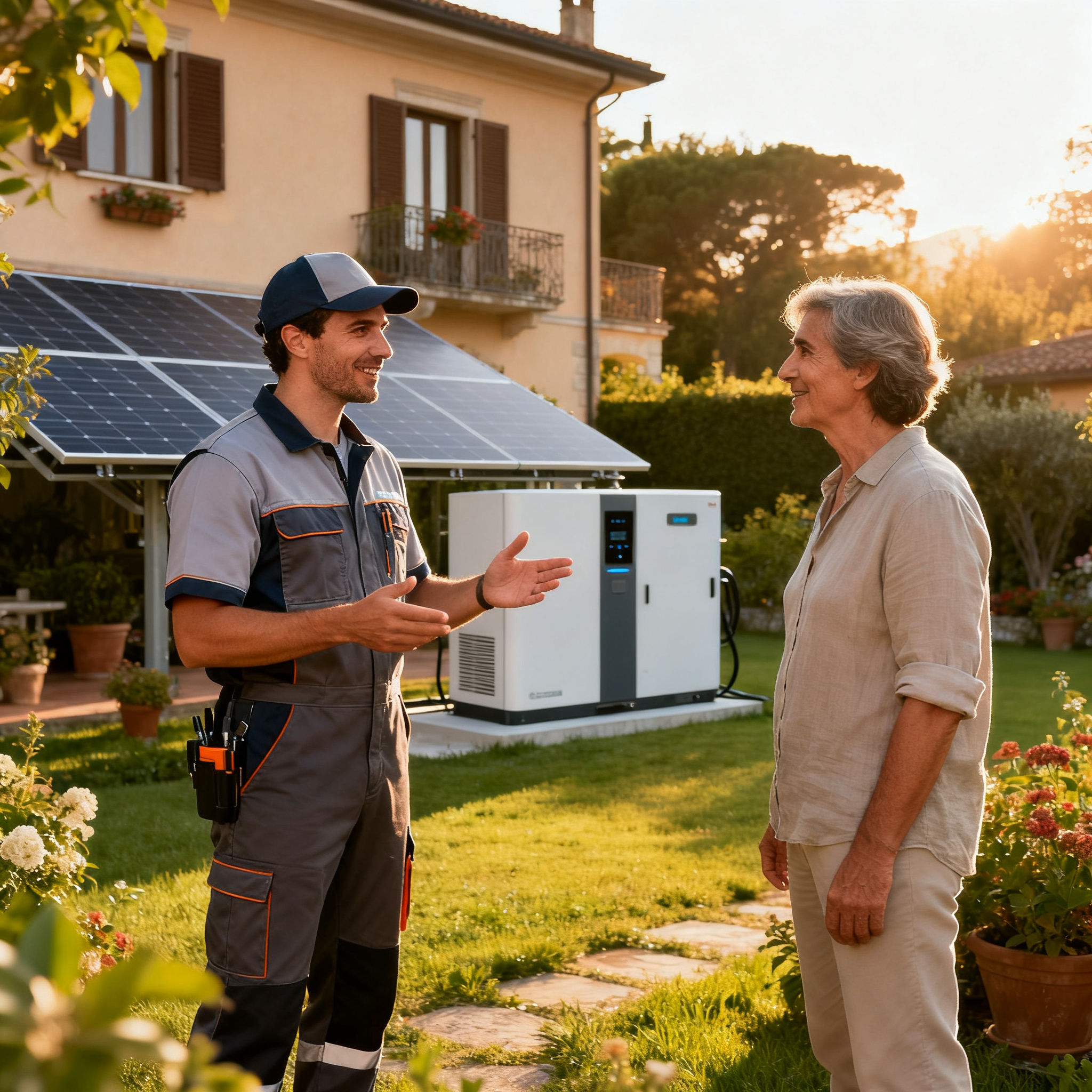 Fotovoltaico con Accumulo Villa Gordiani Roma - Consulenza per l'installazione in giardino
