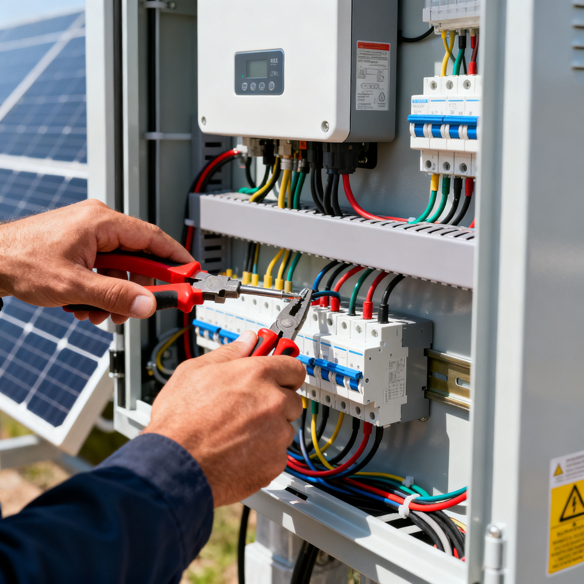 Miglior Impianto Fotovoltaico Pineto Roma - dettaglio connessioni cavi pannello solare