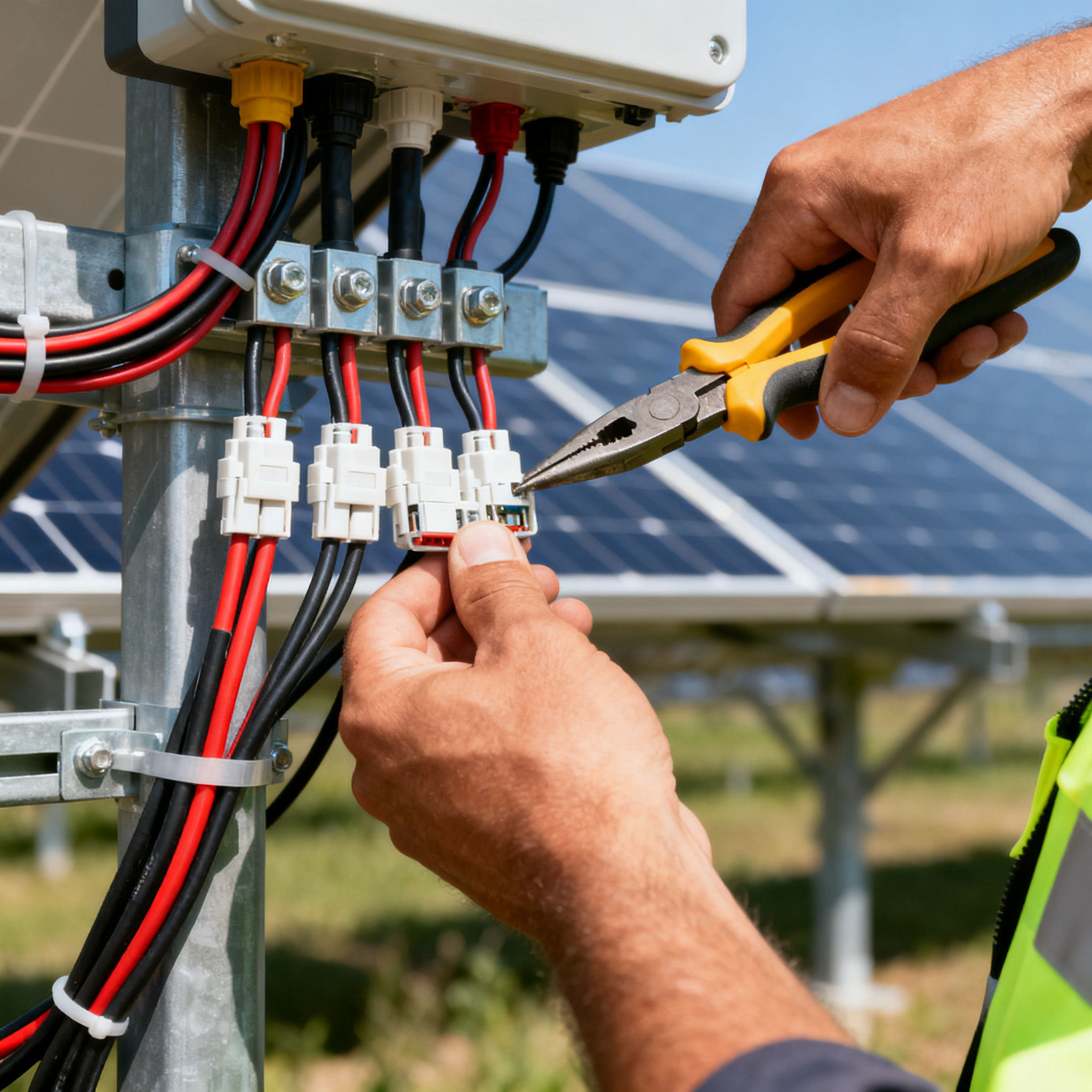 Miglior Impianto Fotovoltaico Pineto Roma - close-up of cable connections