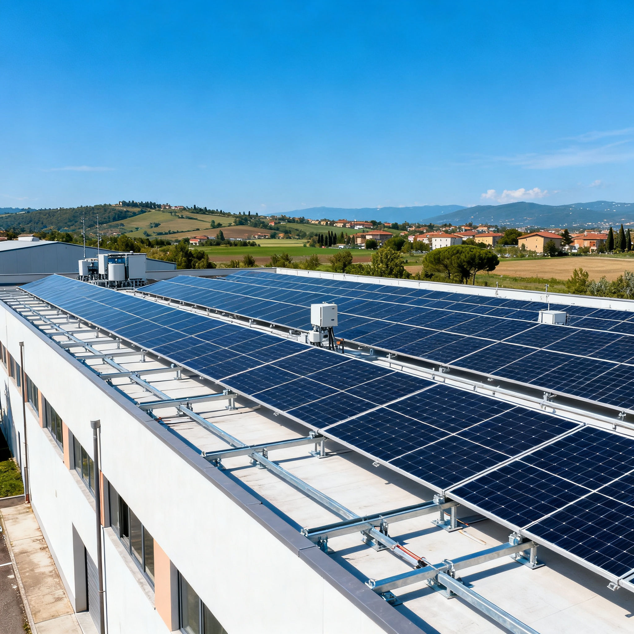 Pannelli Solari Rocca di Papa - Impianto fotovoltaico completo su edificio commerciale italiano