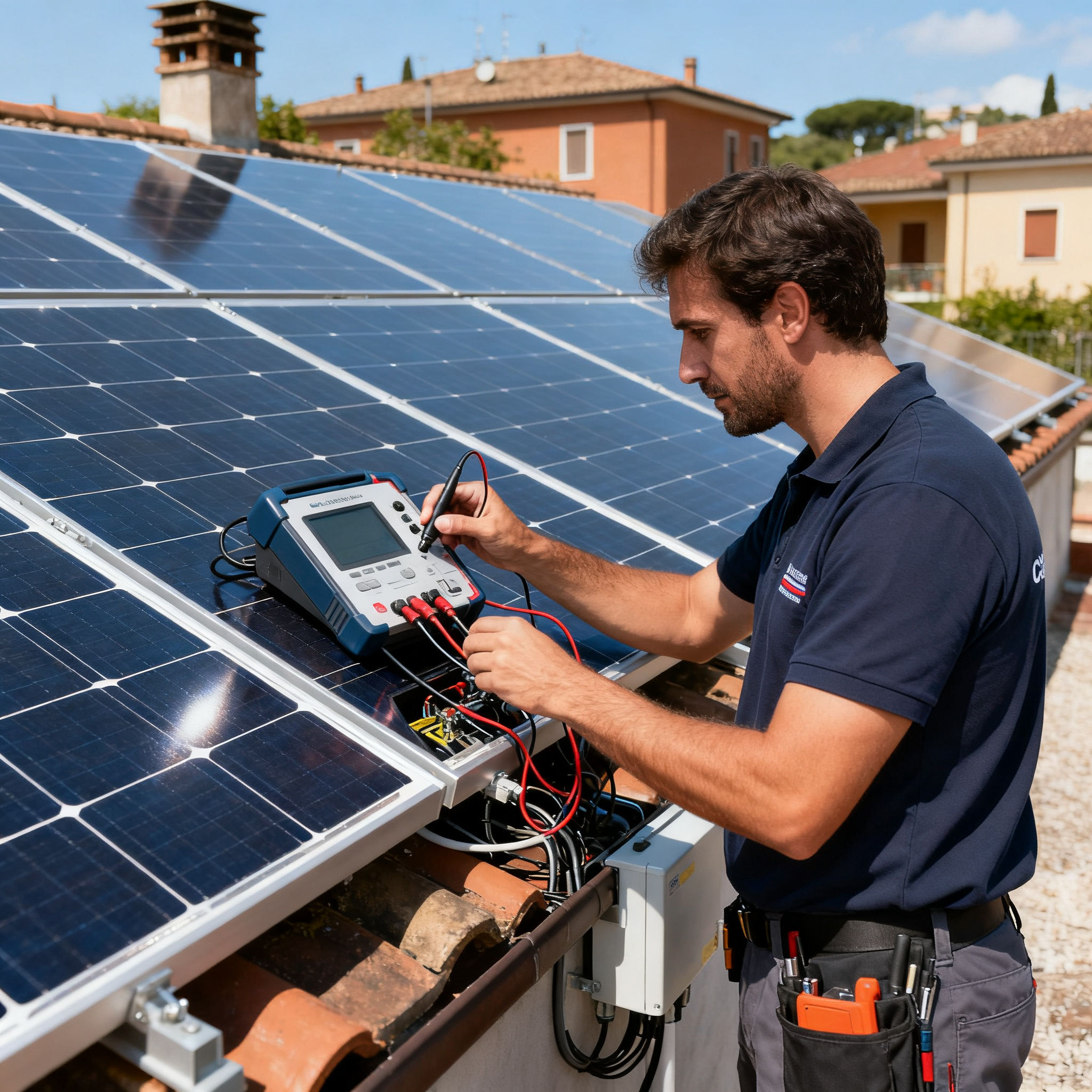 Pannelli solari Cavalleggeri Roma - manutenzione sistema con tecnico specializzato