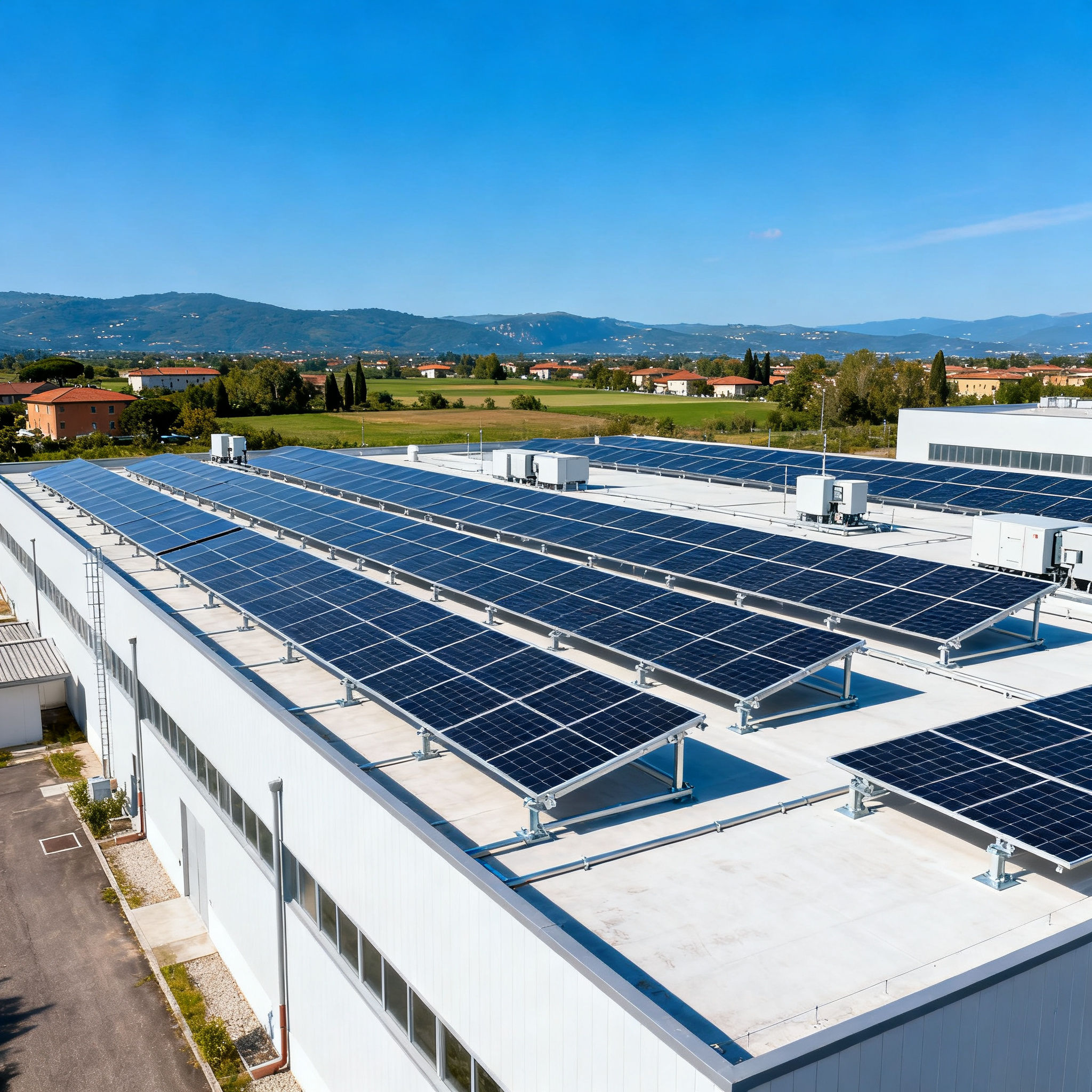 Pannelli solari Trastevere Roma - Impianto fotovoltaico completo su tetto commerciale