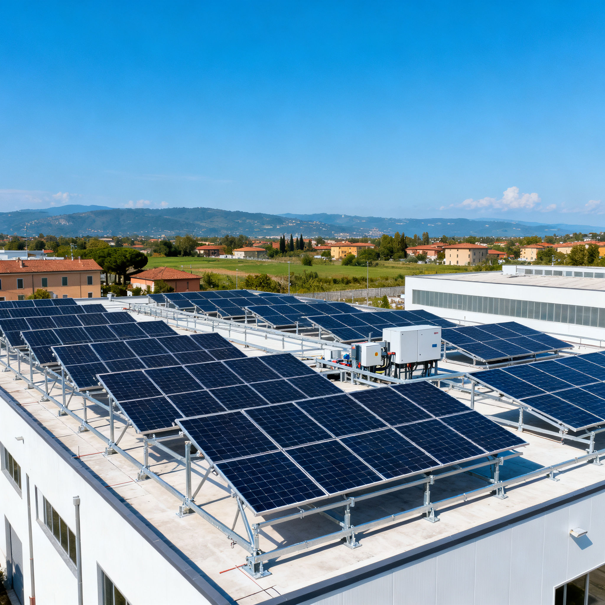 Pannelli solari Trevi Roma - impianto fotovoltaico su edificio commerciale